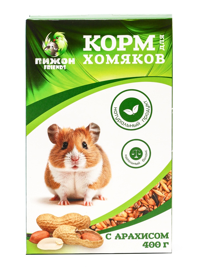 Корм «Пижон» для хомяков, с орехами, 400 г