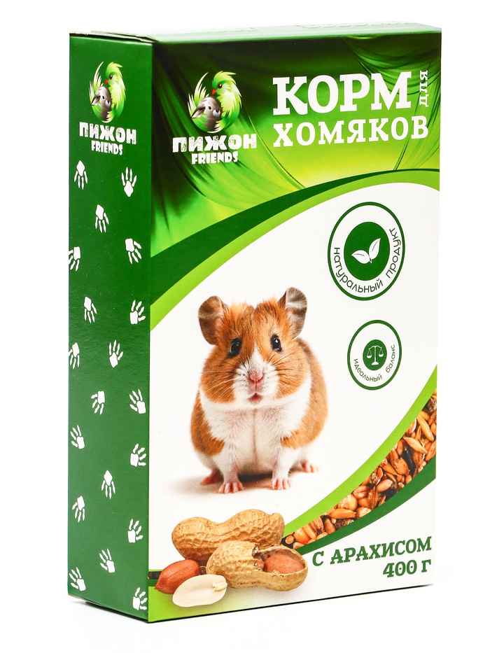 Корм «Пижон» для хомяков, с орехами, 400 г