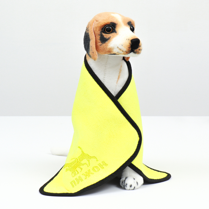 Полотенце для животных супервпитывающее, среднее, 30×60 см, жёлтое