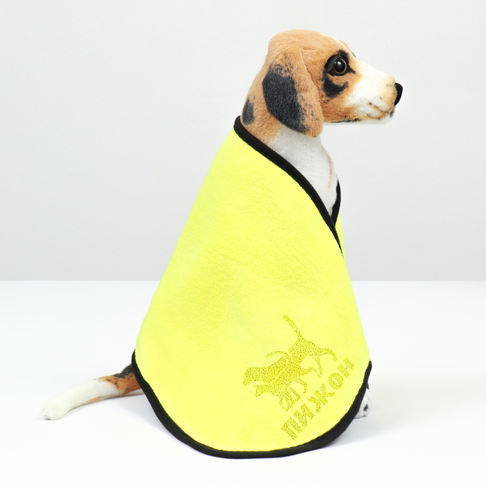 Полотенце для животных супервпитывающее, среднее, 30×60 см, жёлтое