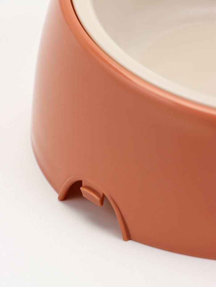 Лего-миска для животных с наклоном «Фокси» 300 мл, цвет кирпичный