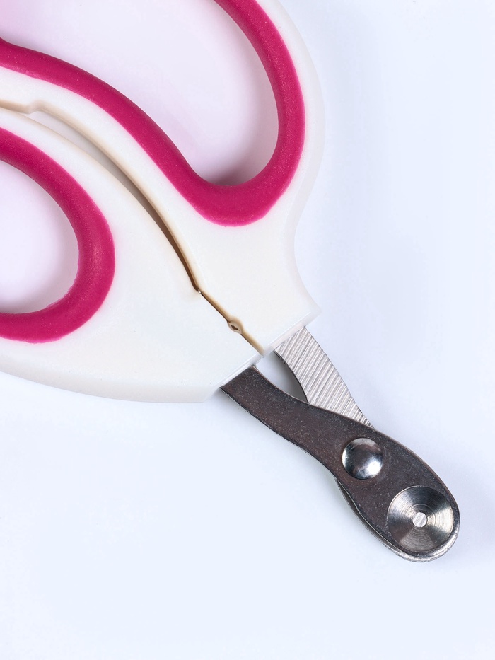 Ножницы - когтерезы, c отверстием для когтей, цвет МИКС