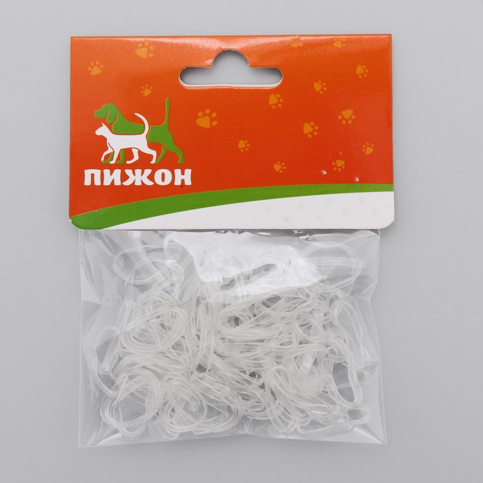 Резинки для животных повышенной прочности, набор 100 шт., прозрачные
