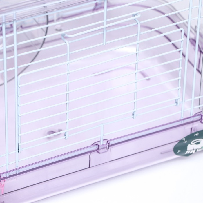 Клетка для грызунов, 32×21×25 см, с наполнением, пластик, металл, розовая