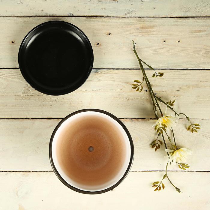 Горшок для цветов «Фиалка», 1 л, d=15 см, h=13 см, керамический, с поддоном