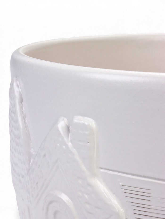 Горшок для цветов «Голландия», 5 л, d=21.5 см, h=19.5 см, керамический, с поддоном, белый