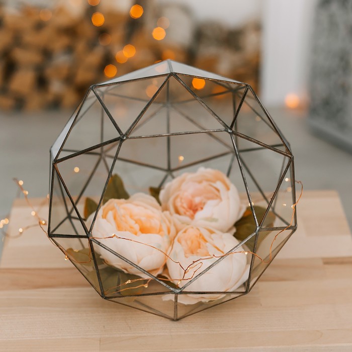 Флорариум «Сложный», стекло, швы серебро