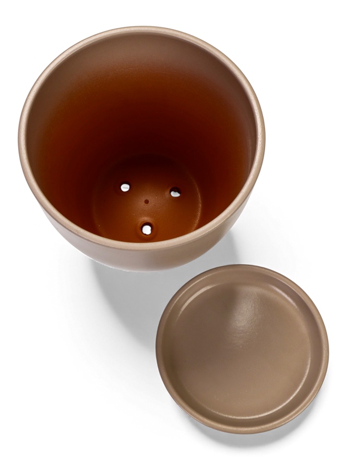 Горшок для цветов «Туман», 2.5 л, d=17.5 см, h=15.5 см, керамический, с поддоном, коричневый