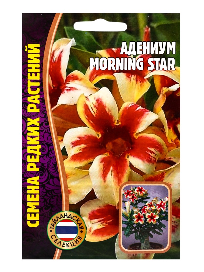 Семена цветов Адениум Morning Star 3 шт. 12.29 г.