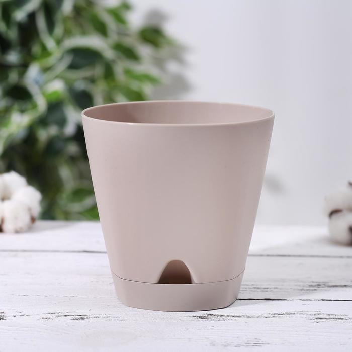 Горшок для цветов с прикорневым поливом Amsterdam, 0.65 л, цвет молочный шоколад