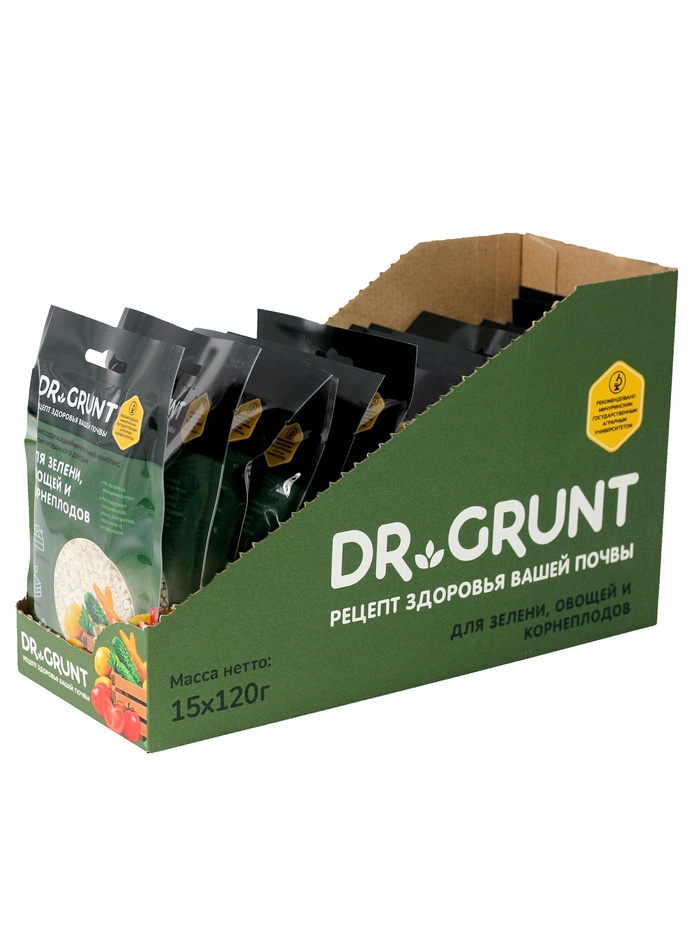 Удобрение минеральное для зелени, овощей, корнеплодов, Dr.Grunt, шоу-бокс, 15 саше