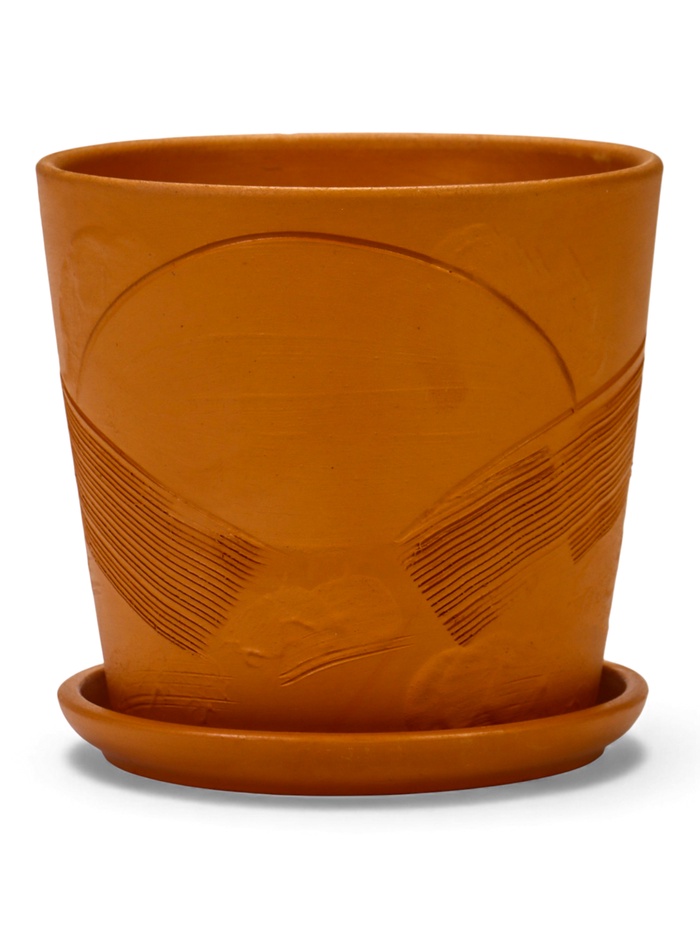 Горшок для цветов «Голландия», 1.45 л, d=15 см, h=13.5 см, керамический, с поддоном, коричневый