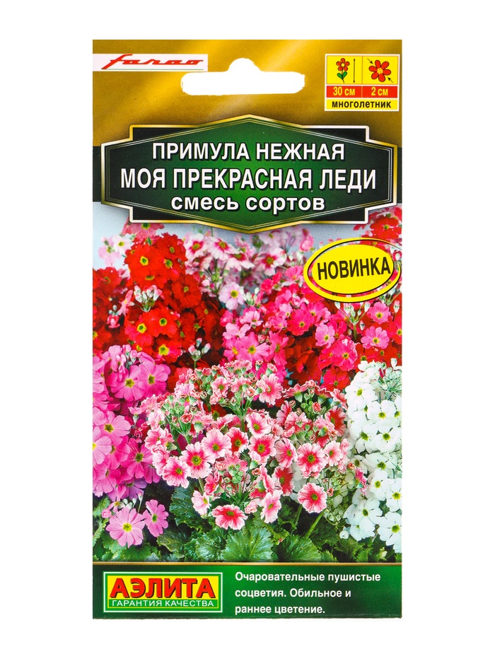 Семена цветов Примула «Моя прекрасная леди», смесь сортов, многолетник, Farao, «Золотая серия - Агрофирма АЭЛИТА», 7 шт.