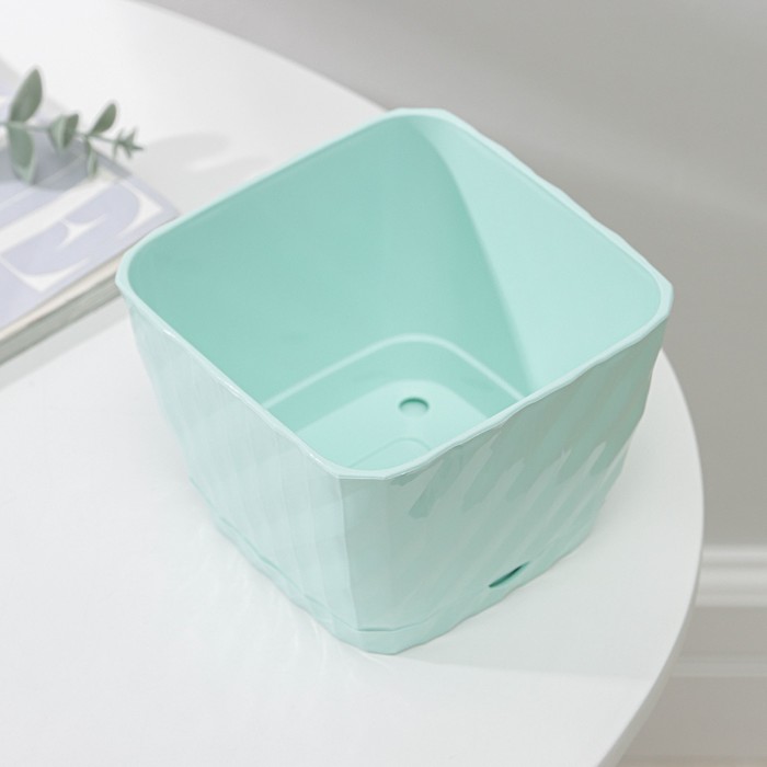 Горшок для цветов с поддоном СибПолимер «Классика», 1 л, пластиковый, мятный