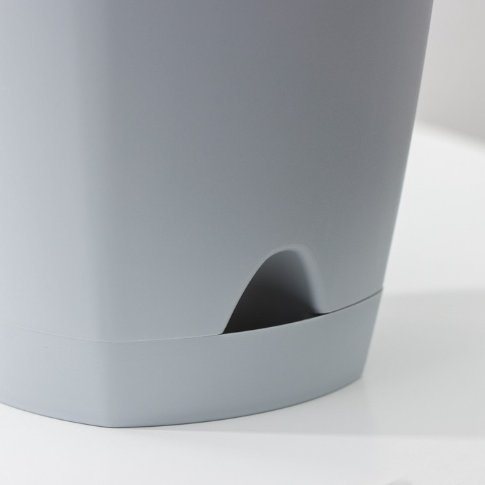 Горшок для цветов с прикорневым поливом Amsterdam, 0.65 л, d=11 см, h=10.7 см, серый