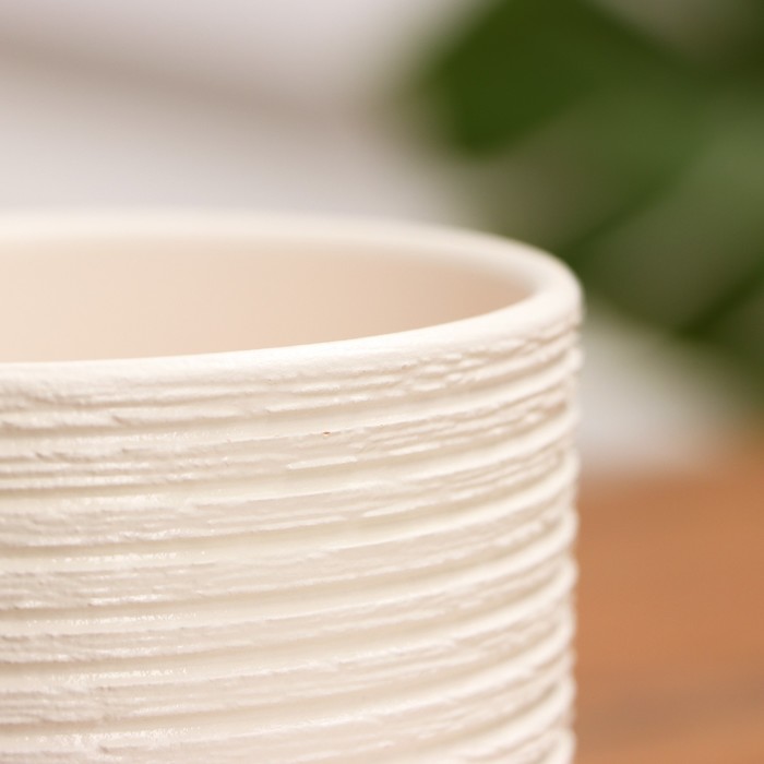 Горшок для цветов «Лоза», 800 мл, d=12 см, h=10 см, керамика, бежевый