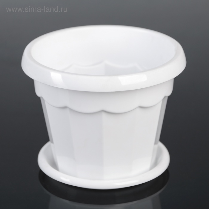 Горшок для цветов с поддоном «Доляна. Эрика», 700 мл, пластиковый, белый
