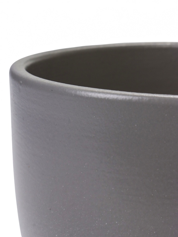 Горшок для цветов «Туман», 1.4 л, d=15 см, h=13.5 см, керамический, с поддоном, серый