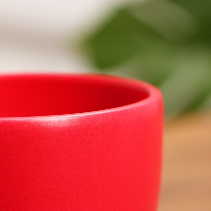 Горшок для цветов «Колор гейм», 600 мл л, d=12 см, h=10.5 см, керамический, с поддоном, красный