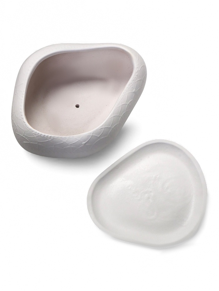 Горшок для кактусов и суккулентов «Бонсай», 2.5 л, 28×24×11 см, керамический, с поддоном, белый