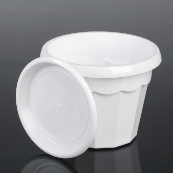 Горшок для цветов с поддоном «Доляна. Эрика», 700 мл, пластиковый, белый