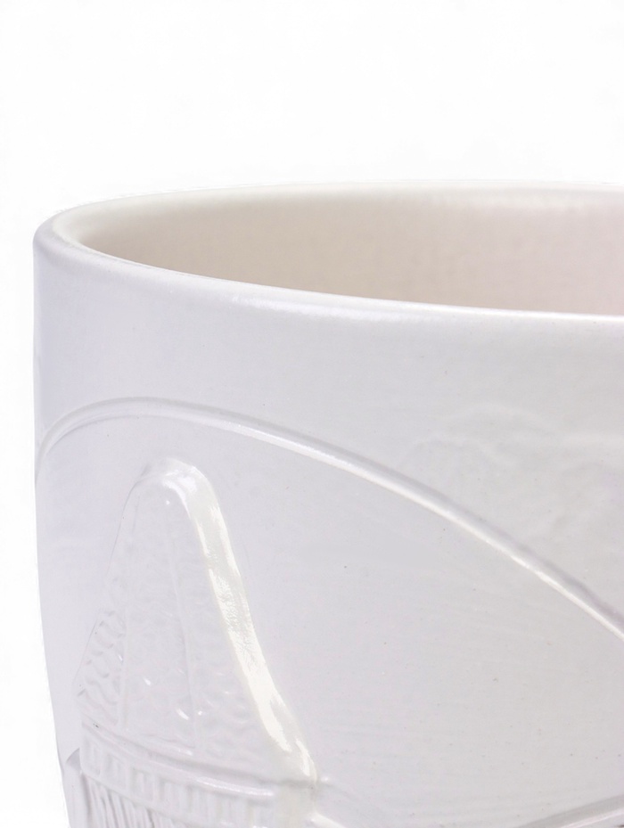 Горшок для цветов «Голландия», 2.5 л, d=17.5 см, h=16 см, керамический, с поддоном, белый