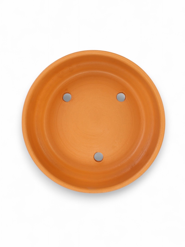 Горшок - бонсайница «Огма» для кактусов и суккулентов, 700 мл, d=15 см, h=5.5 см, керамика, с поддоном, терракот