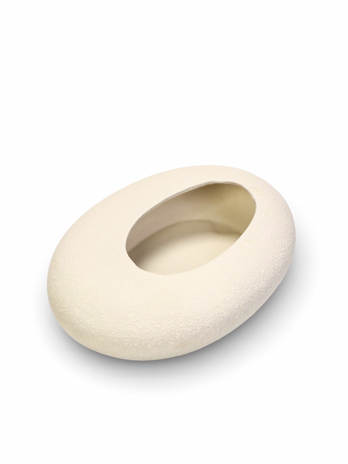 Декоративное кашпо - бонсайница «Галька», 23×18×7 см, керамическое, белое, Greengo