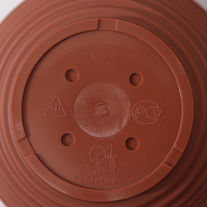 Горшок для цветов с подставкой «Алиса», 700 мл, d=15 см, h=8 см, цвет терракот