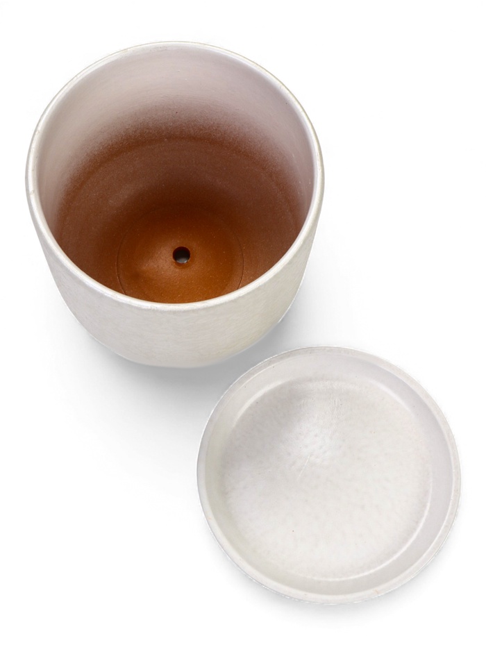 Горшок для цветов «Жемчуг», 1.6 л, d=14.5 см, h=13 см, керамический, с поддоном, белый