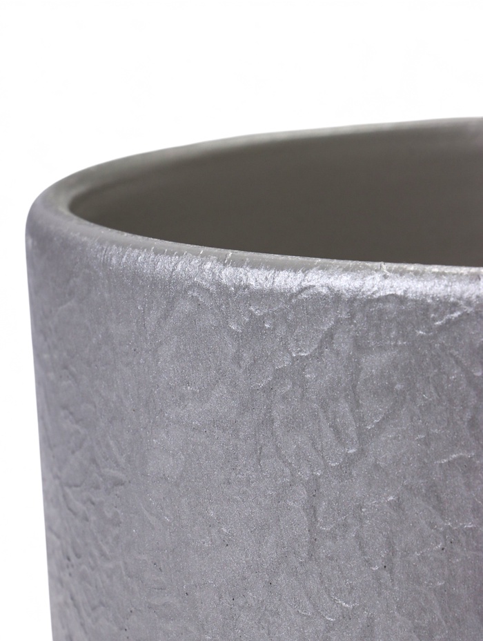Горшок для цветов «Жемчуг», 5.4 л, d=21.5 см, h=19 см, керамический, с поддоном, серый