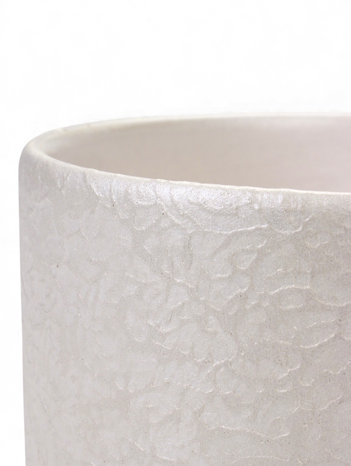 Горшок для цветов «Жемчуг», 1.6 л, d=14.5 см, h=13 см, керамический, с поддоном, белый