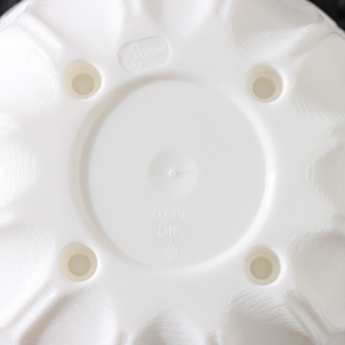 Горшок для цветов с поддоном «Wave», 0.65 л, d=11.5 см, белоснежный