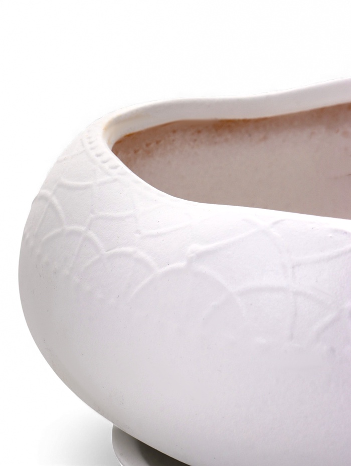 Горшок для кактусов и суккулентов «Бонсай», 2.5 л, 28×24×11 см, керамический, с поддоном, белый