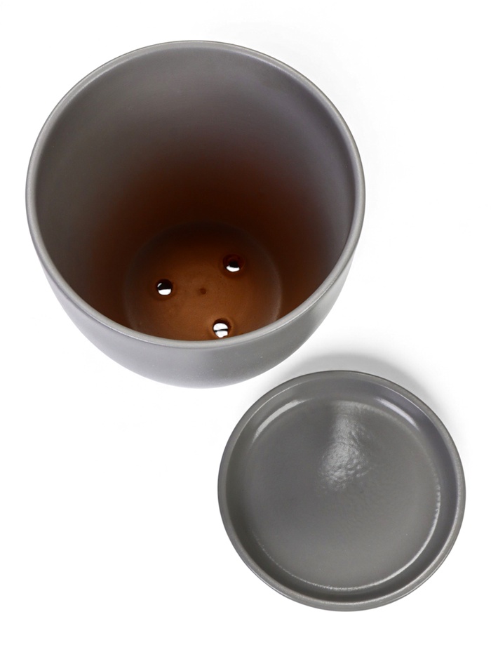 Горшок для цветов «Туман», 2.5 л, d=17.5 см, h=15.5 см, керамический, с поддоном, серый