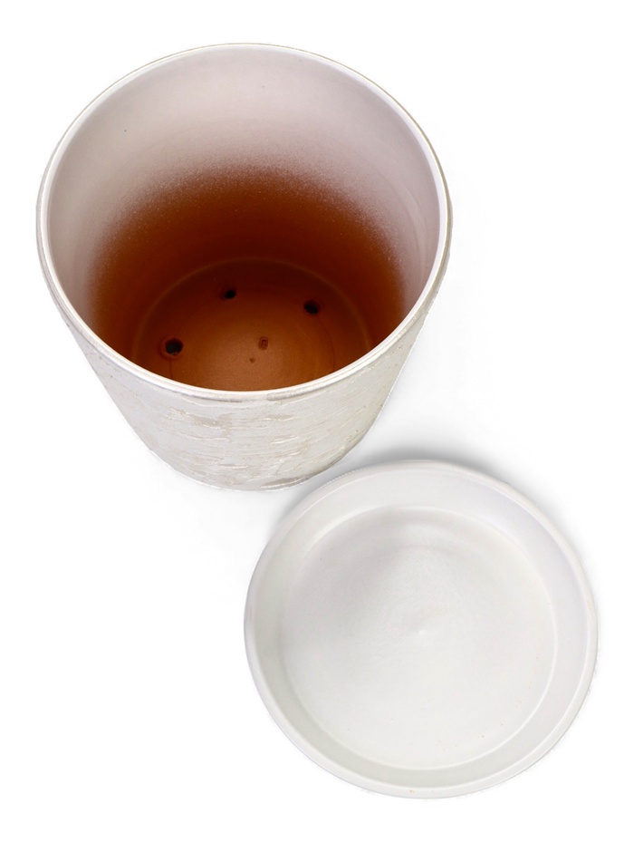 Горшок для цветов «Венера», 4.75 л, d=21.5 см, h=19 см, керамический, с поддоном, белый