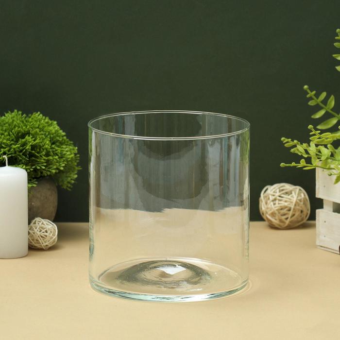 Ваза «Трубка», 2 л, 15×14.6 см, стекло, прозрачная