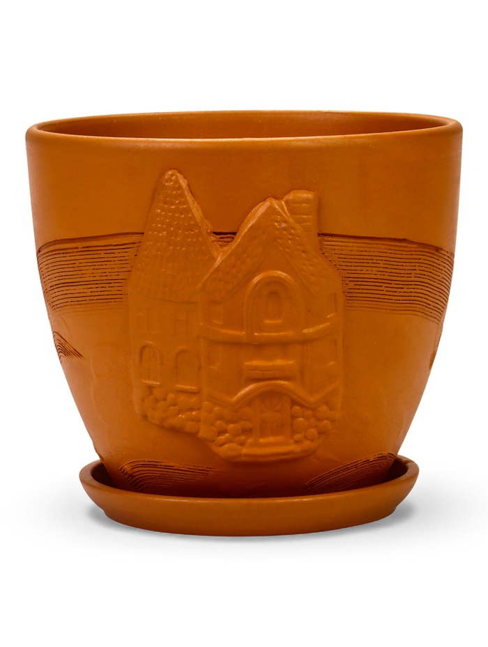 Горшок для цветов «Голландия», керамический, с поддоном, коричневый, набор 4 шт.: 600 мл, 1.4 л, 2.5 л, 5 л