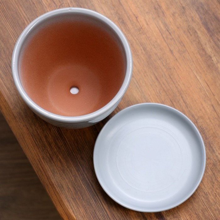 Горшок для цветов «Серый», 1 л, d=15 см, h=13 см, керамический, с поддоном