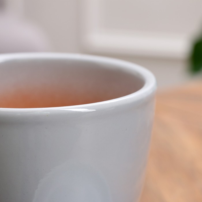 Горшок для цветов «Серый», 1 л, d=15 см, h=13 см, керамический, с поддоном