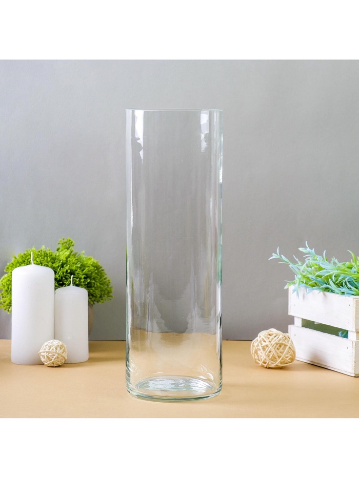 Ваза «Трубка 107», 2.4 л, 30×10.7 см, стекло, прозрачная