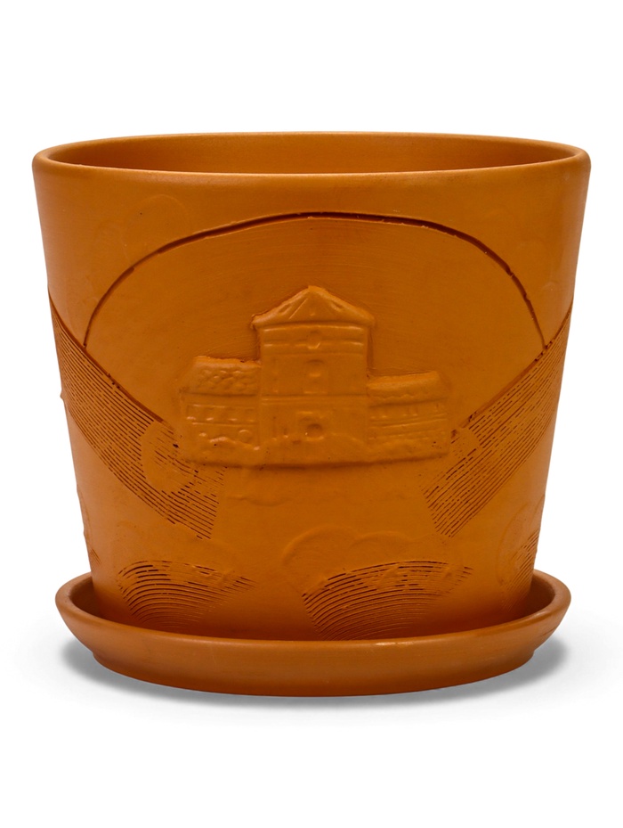 Горшок для цветов «Голландия», 4.75 л, d=21.5 см, h=19 см, керамический, с поддоном, коричневый