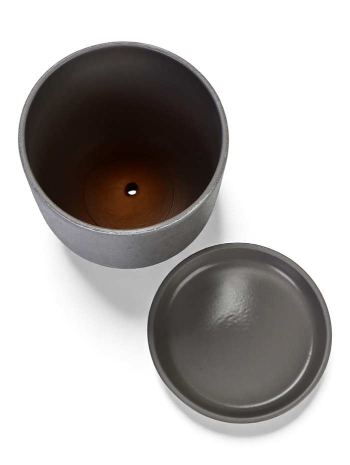 Горшок для цветов «Жемчуг», 1.6 л, d=15 см, h=13 см, керамический, с поддоном, серый