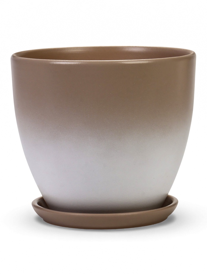 Горшок для цветов «Туман», керамический, с поддоном, коричневый, набор 4 шт.: 600 мл, 1.4 л, 2.5 л, 5 л