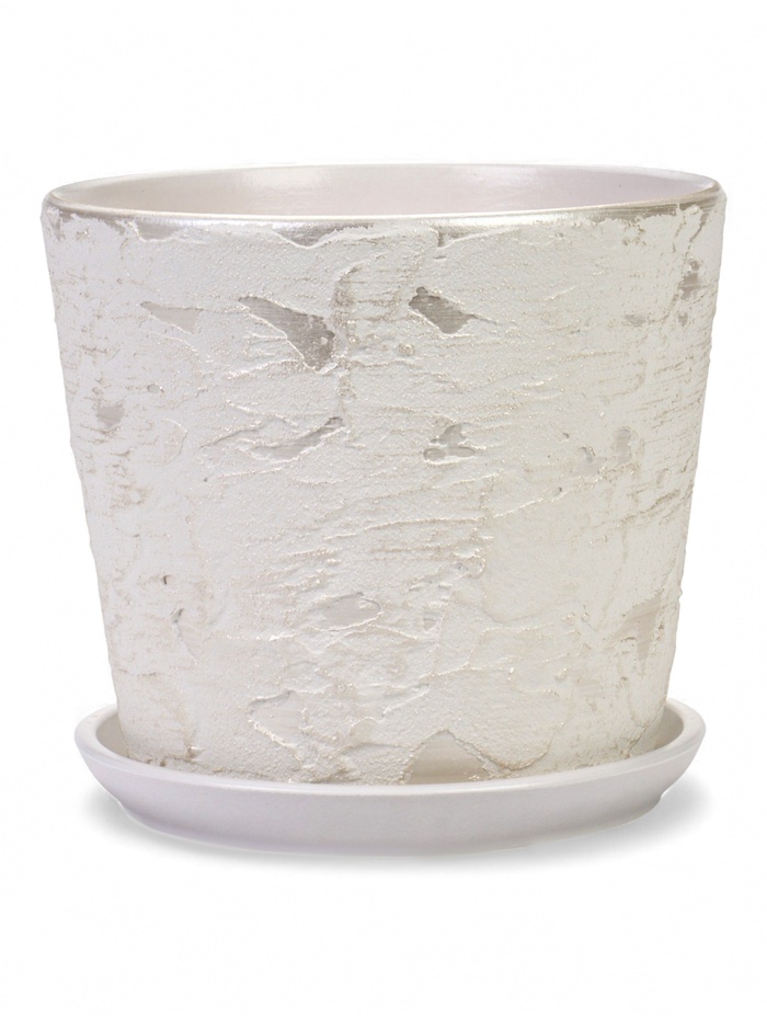 Горшок для цветов «Венера», 4.75 л, d=21.5 см, h=19 см, керамический, с поддоном, белый