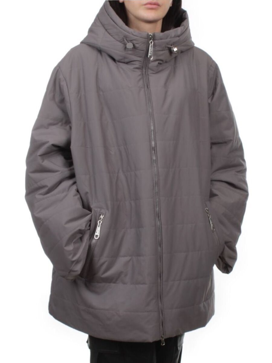 F-801 GRAY Куртка демисезонная женская (100 гр. холлофайбер)