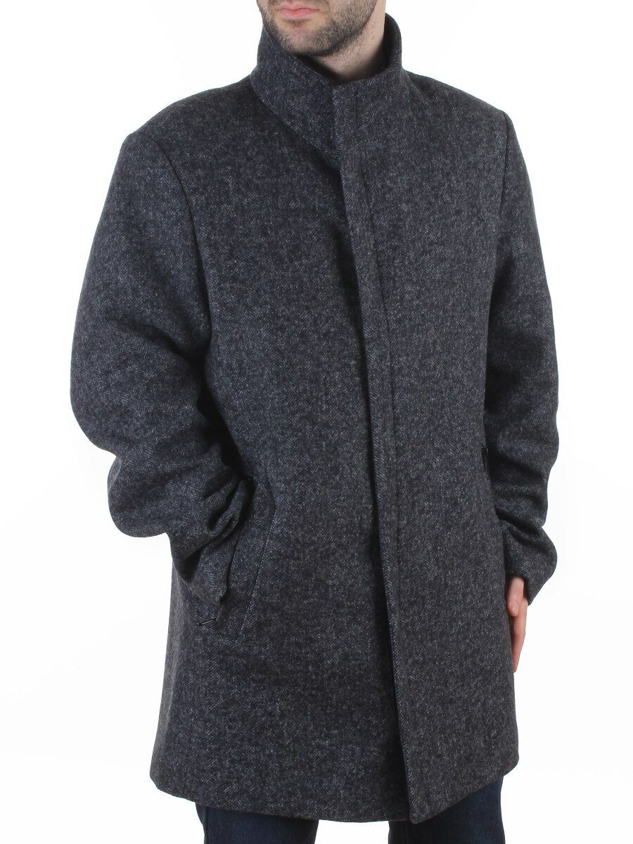 475644251 DK. GRAY Пальто Френч демисезонное мужское (65% шерсть,35% кашемир)