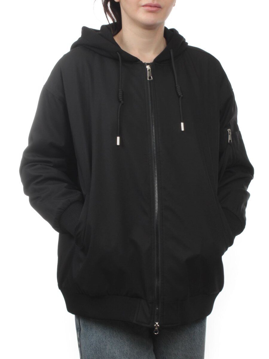 H24-83 BLACK Куртка демисезонная женская (100 гр. синтепон)