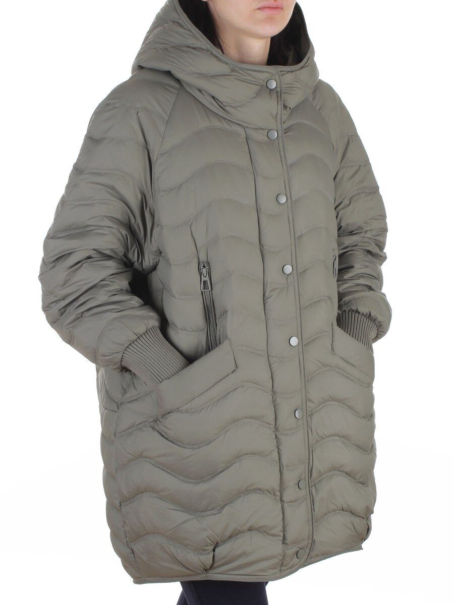 H-8912 GRAY/GREEN Куртка пуховая женская