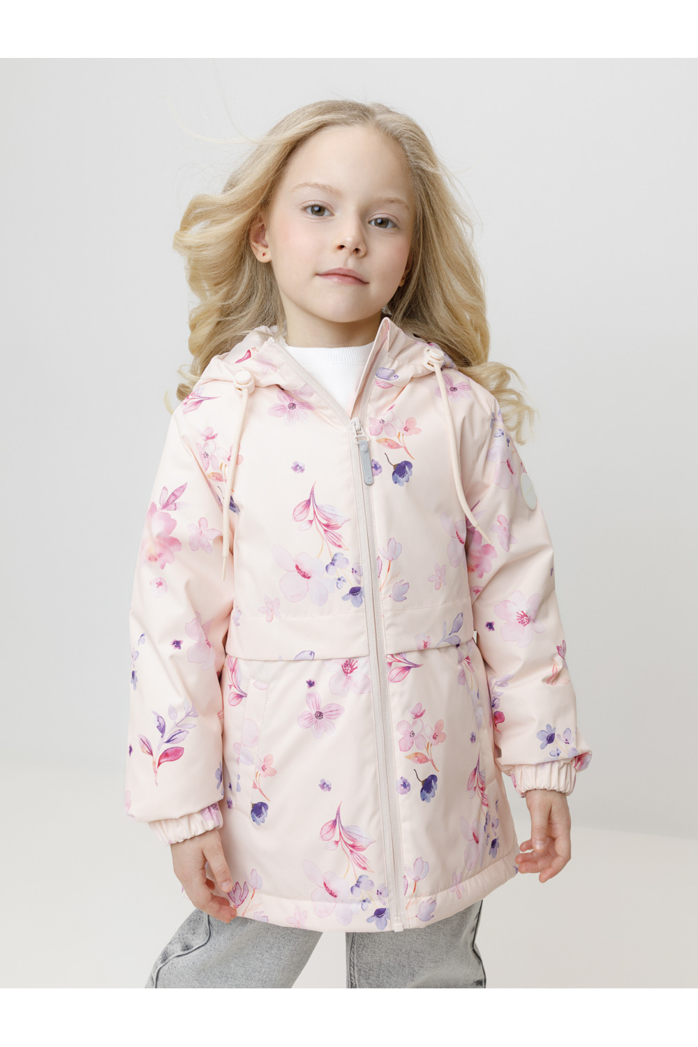 Crockid Куртка ВК 32191/н/1 УЗГ светло-розовый, акварельные цветы Crockid